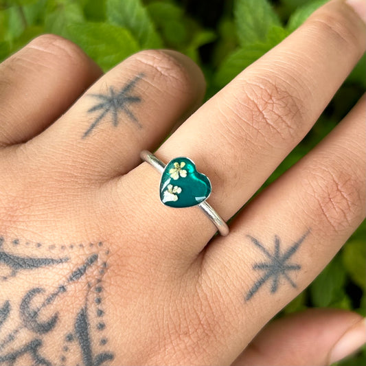 Little Heart Ring - Green